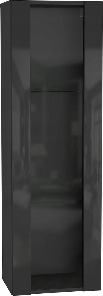 Függő vitrin Fekete Fényes 40 cm – elegáns Point TIP-21 szekrény