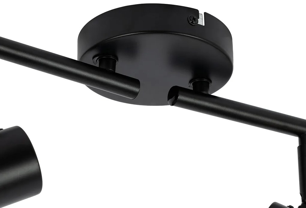 Mennyezeti spotlámpa fekete füstüveggel 4-lámpás állítható - Laura