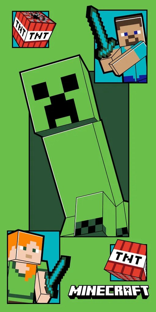 Minecraft Creeper Coming fürdőlepedő, strand törölköző 70x140cm