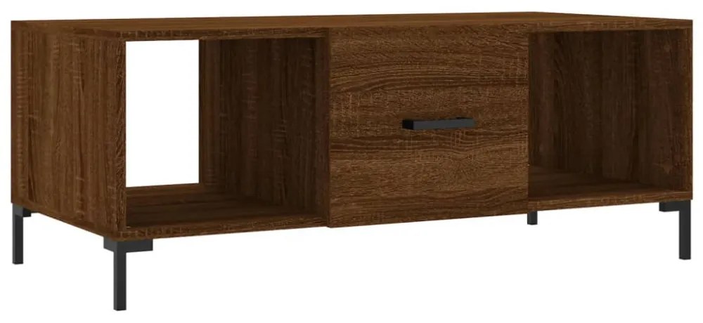 barna tölgyszínű szerelt fa dohányzóasztal 102 x 50 x 40 cm