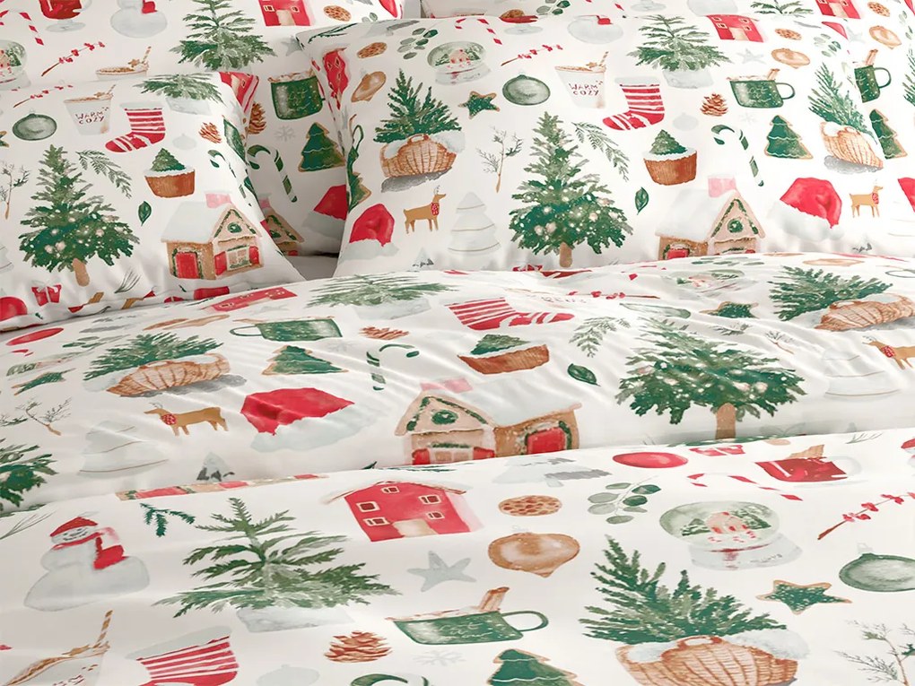 Pamut ágynemű MAGIC CHRISTMAS fehér Ágyneműhuzat mérete: 70 x 90 cm | 140 x 220 cm