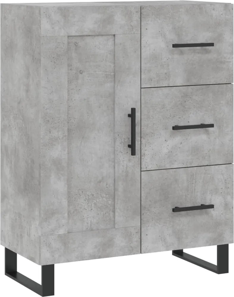 vidaXL betonszürke szerelt fa tálalószekrény 69,5 x 34 x 90 cm