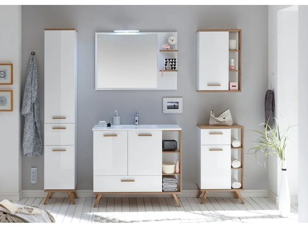 Fehér függő fürdőszoba szekrény 51x75 cm Set 923 - Pelipal