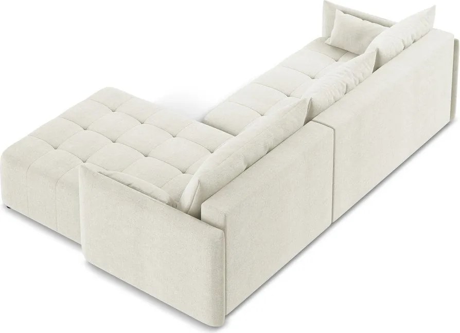 Bézs kinyitható-tárolóhelyes sarokkanapé (jobb oldali-heverő résszel) Moku – Makamii