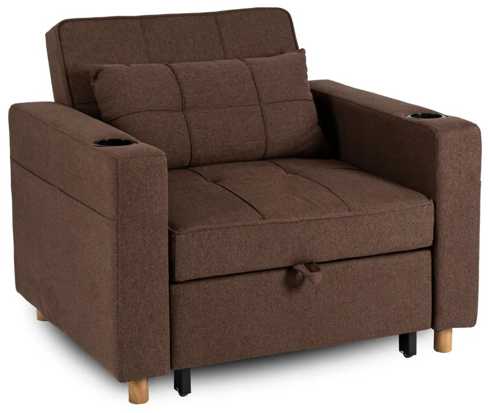 Fotel Rozkładany SOLOR Brązowy