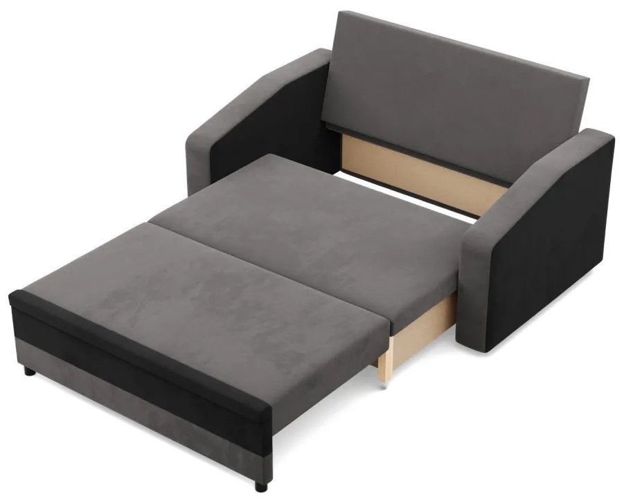 Hewlet kanapé, szövet anyag, szürke - fekete