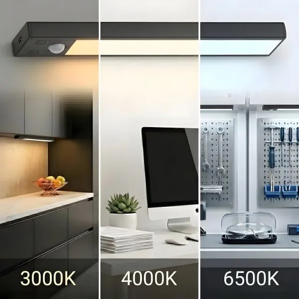 2 darabos készlet: VIRO LED újratölthető bútorvilágítás érzékelővel, 1,2 W, 800 mAh, 30 cm, CCT, fekete