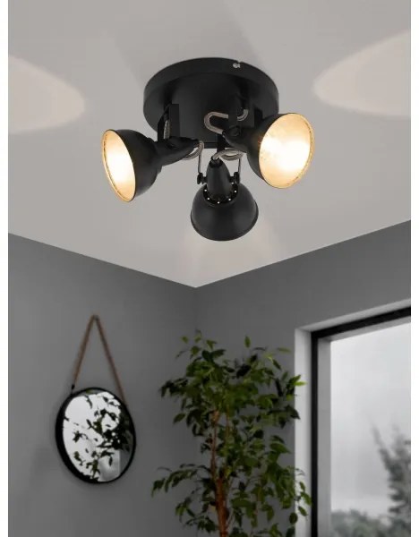 Eglo 75514 - THORNTON spotlámpa 3xE14/28W/230V, fekete/arany
