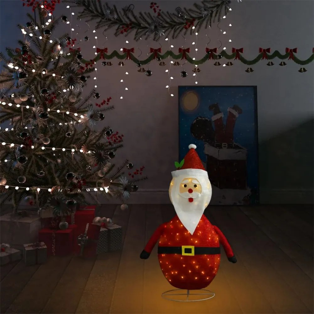 dekoratív luxus szövet karácsonyi LED-es Mikulás figura 60 cm