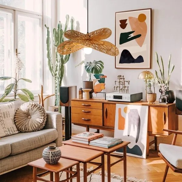 Immax 08265L - Csillár zsinóron MARIPOSA 1xE27/40W/230V átm. 50 cm juta