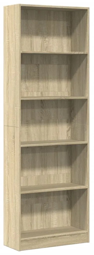 sonoma tölgy színű szerelt fa könyvespolc 60 x 24 x 176 cm