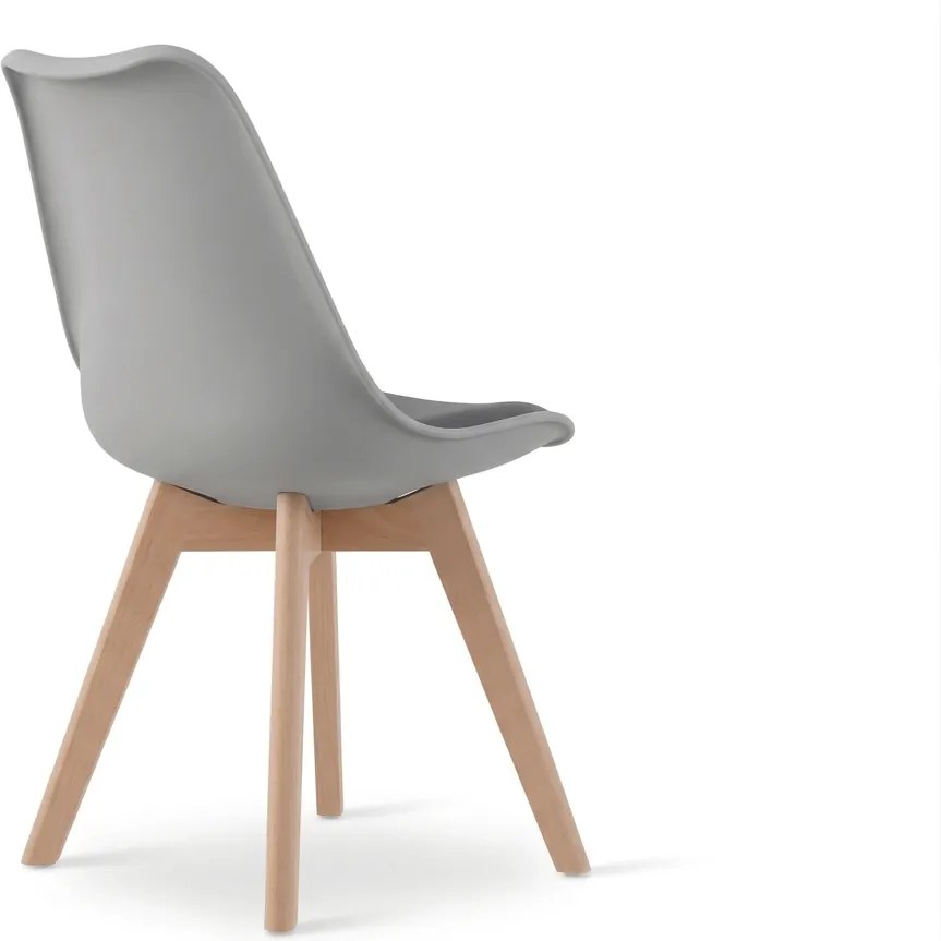 Szürke BALI MARK szék bükk lábakkal, sötétszürke ülőke