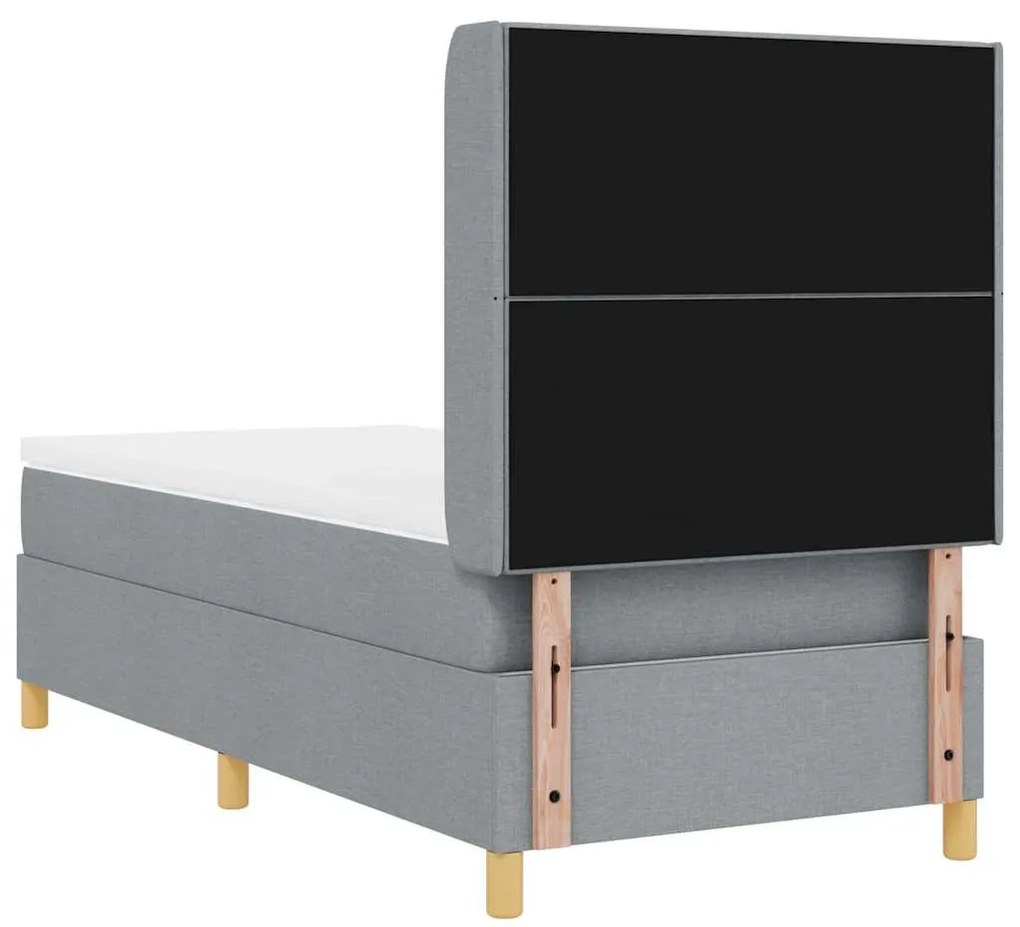 Box Spring ágy matracmal Világosszürke 100 x 200 cm szövet