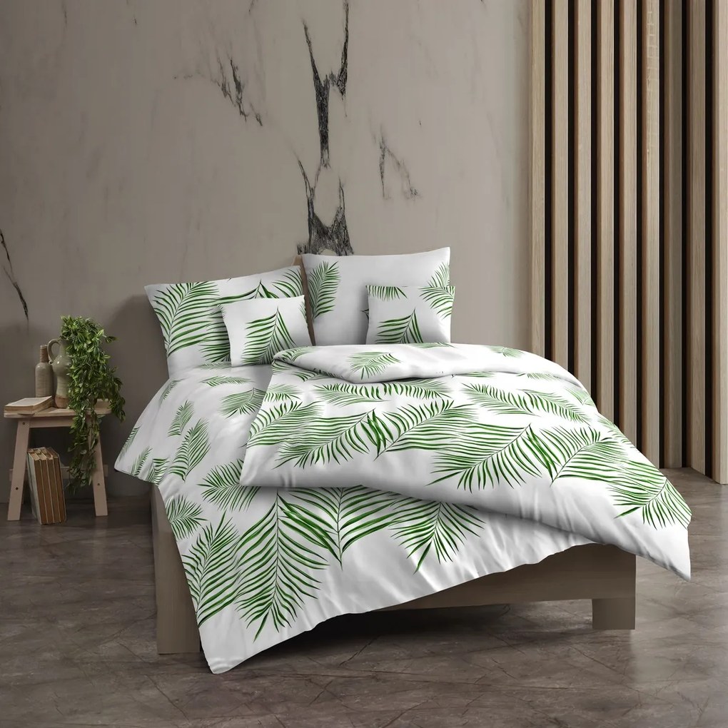 Kvalitex Pamut ágynemő Tropical fehér, 240 x 200cm, 2x 70 x 90 cm, 240 x 200 cm, 2 db 70 x 90 cm