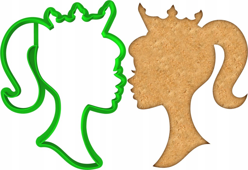 Mézeskalács lyukasztó Barbie baba diadémos koronával 11cm