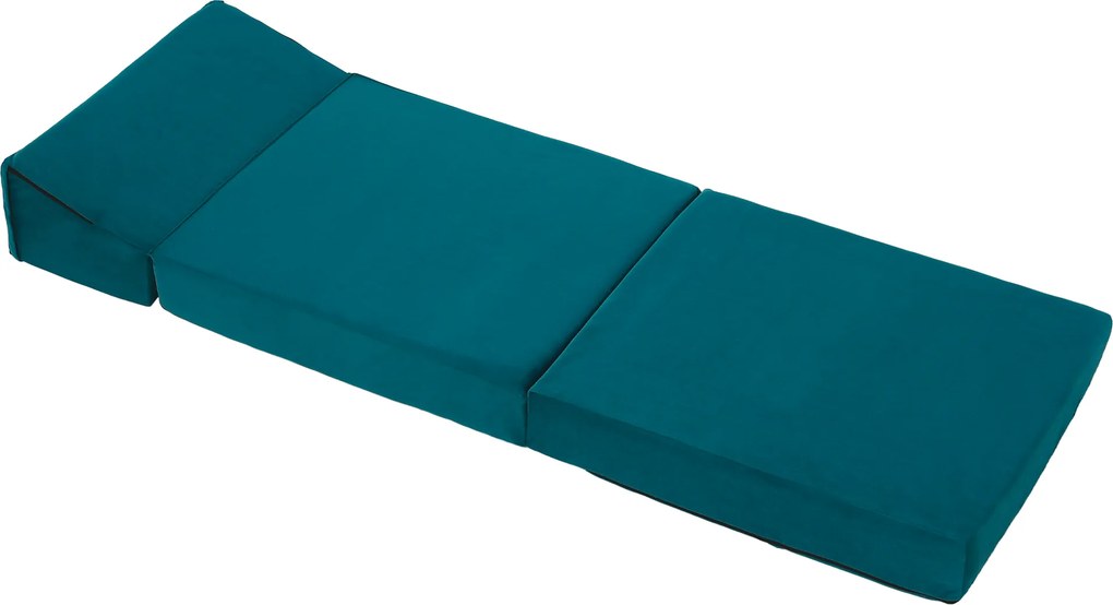 Összecsukható matrac/fotel, 2v1, petróleumzöld, PELOS