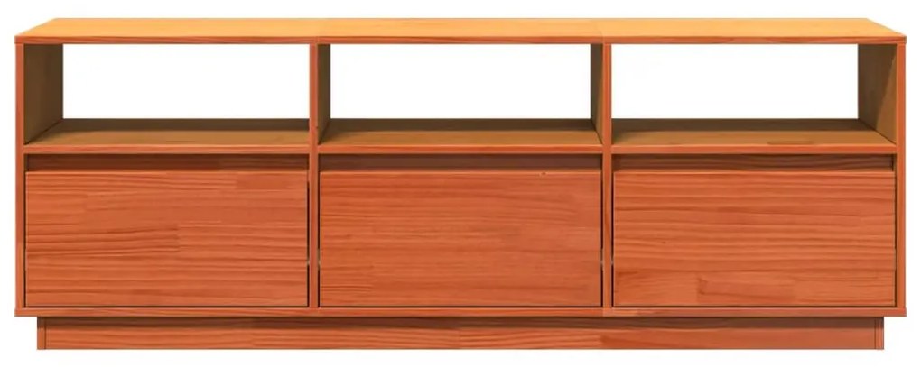 viaszbarna tömör fenyőfa TV-szekrény 140 x 37 x 50 cm