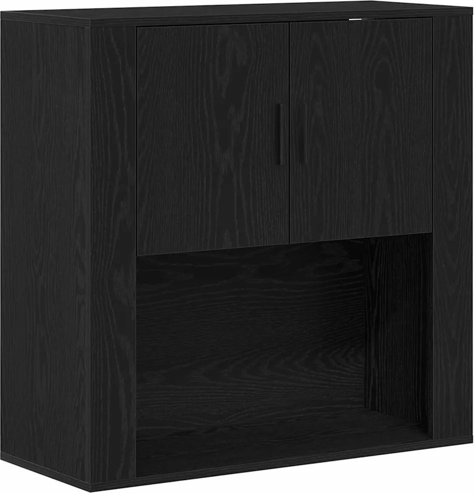 vidaXL Fali Szekrény polcokkal Musta tammi 80 x 33 x 80 cm Faanyag
