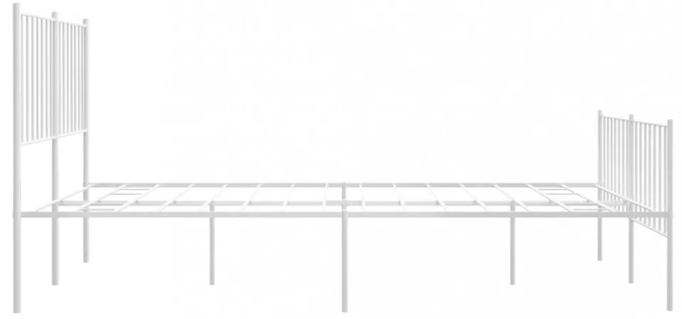 fehér fém ágykeret fej- és lábtámlával 120x200 cm