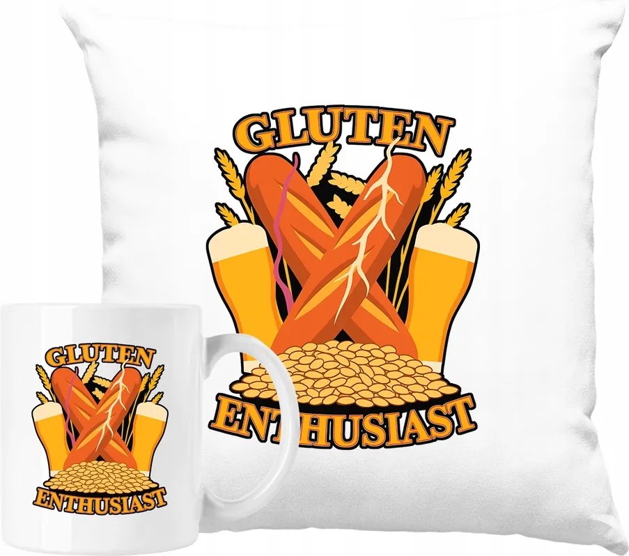 Bögre szett Glutén rajongó párna mém vicc vicces ajándék ötlet