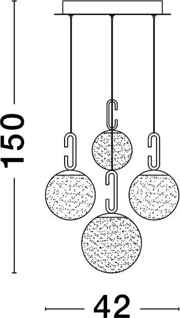 NOVALUCE 9695222 HOOK Többágú Függesztett Lámpa LED IP20