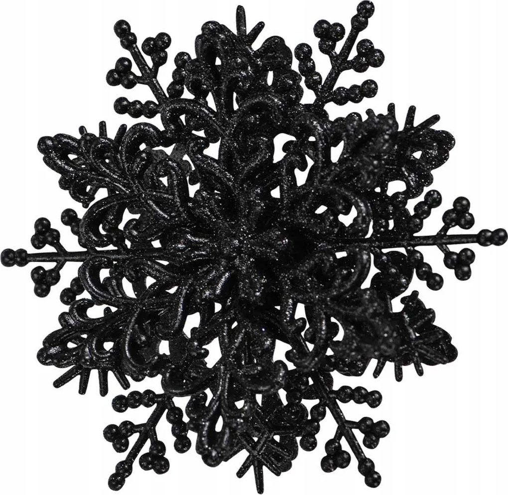 Karácsonyfadísz fekete Hópehely Karácsonyra Karácsony