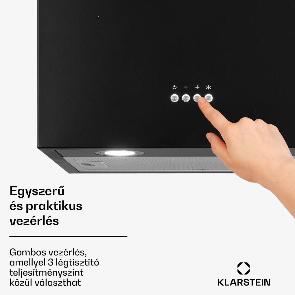 Klarstein Structura, páraelszívó, elszívás/keringetés, 641 m³/ó, A energiahatékonysági osztály, LED, fekete