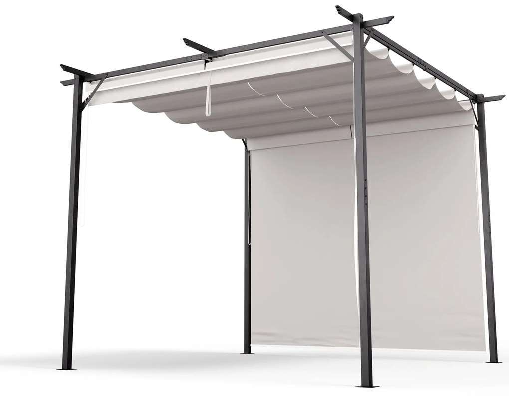 Blumfeldt Pantheon Robust, pergola, 3 x 3 m, oldalsó redőnyökkel, időjárásálló porszórt acél