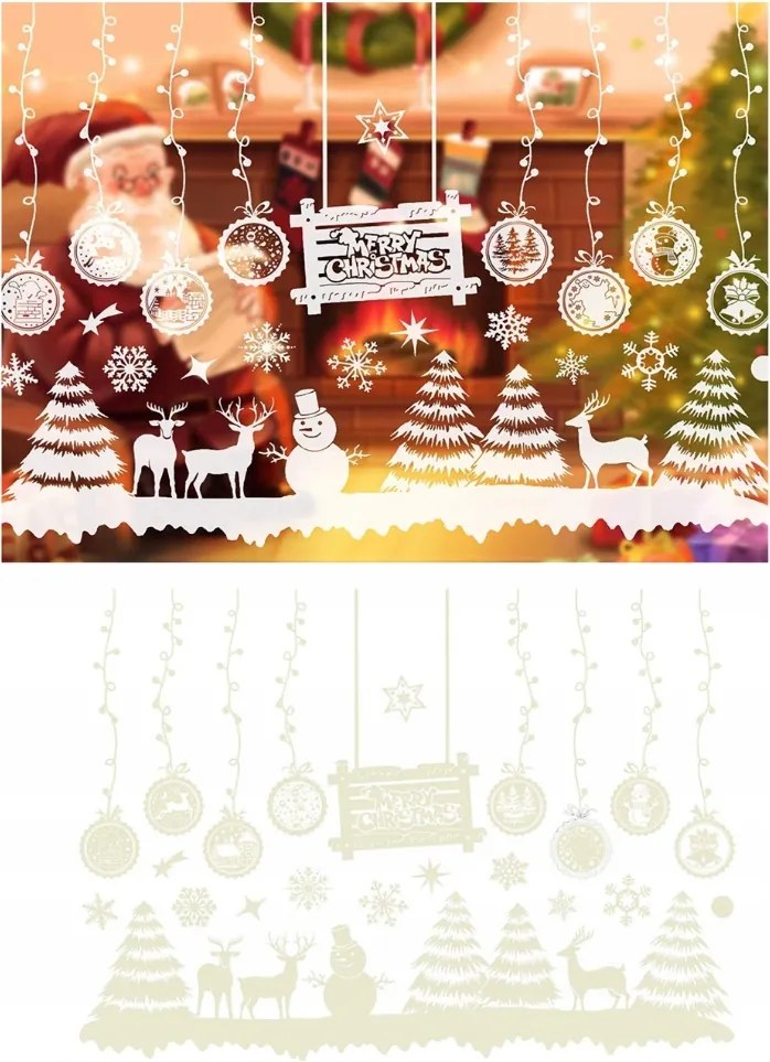 Karácsonyi Matricák Karácsonyi Ablakdíszek Mikulás Karácsony