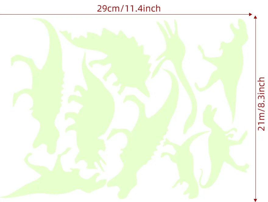 Foszforeszkáló matrica "Dinoszauruszok" 9 db