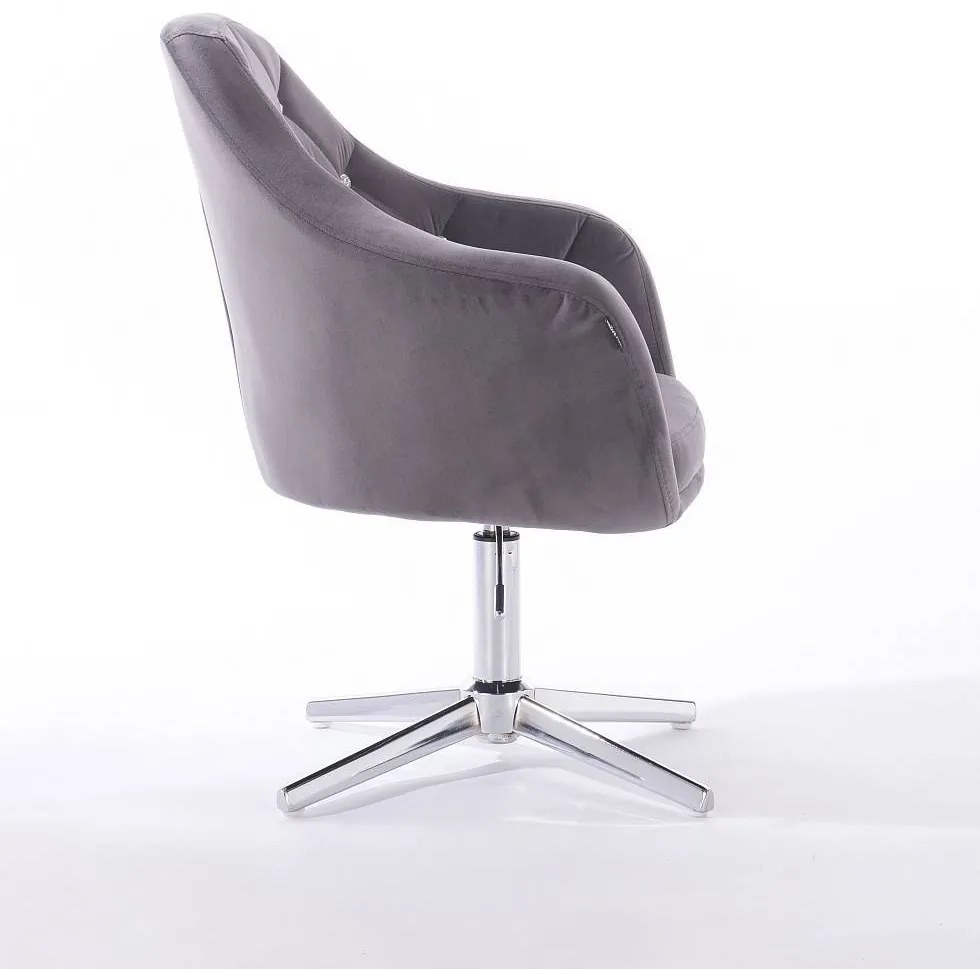 HR830CROSS Grafit Modern Velúr Szék Krómozott lábbal