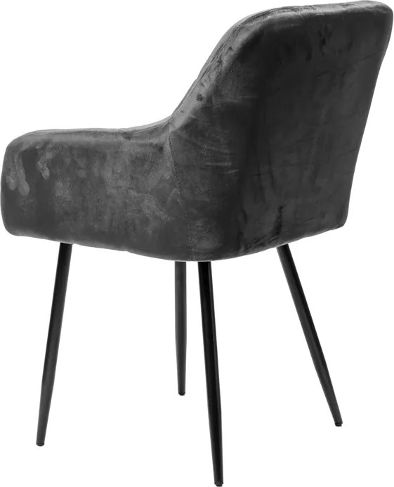 Szürke MARLEN VELVET étkezőfotel fekete lábakkal