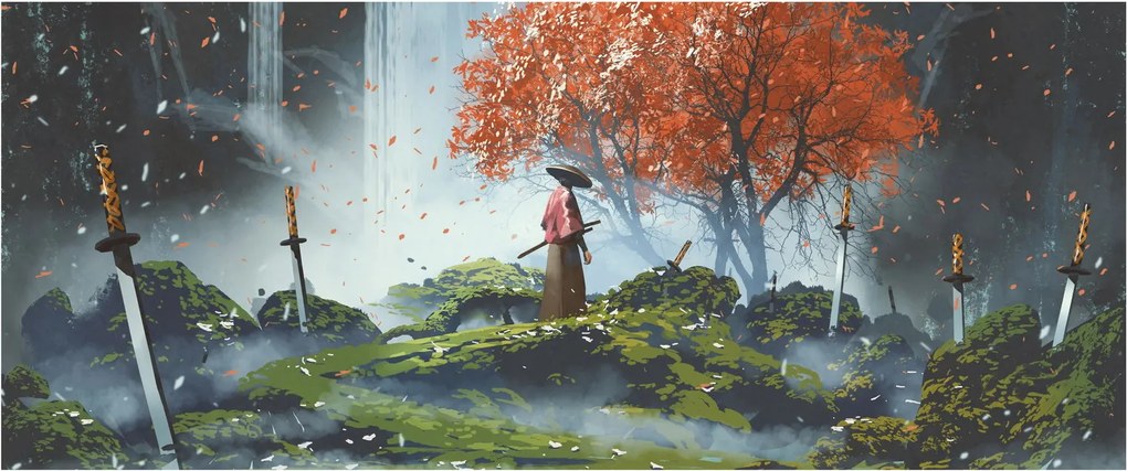 Kép - A kardok kertjének illusztrációja (120x50 cm)