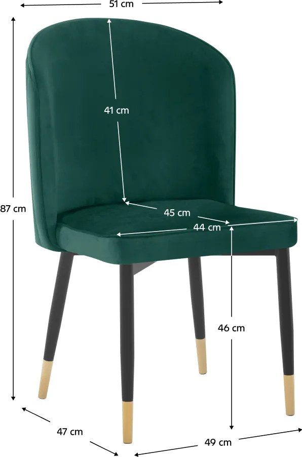 Étkezőszék, zöld Velvet szövet/fekete, UDAJA