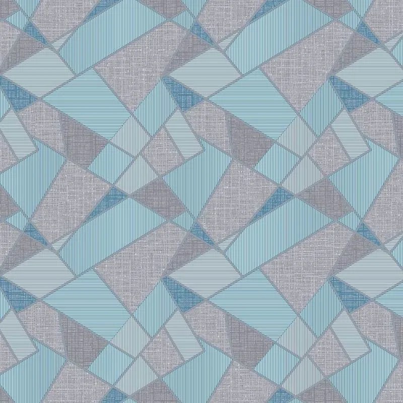 Geometriai tapéta Szürke-kék
