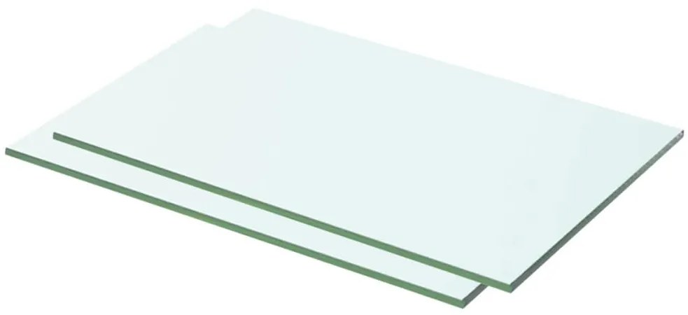 2 db átlátszó üveg paneles polc 50 x 25 cm