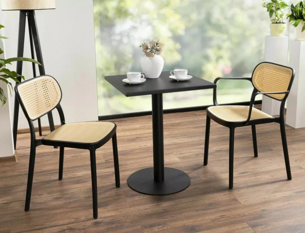 Pub K négyzet bárasztal fekete 60 cm