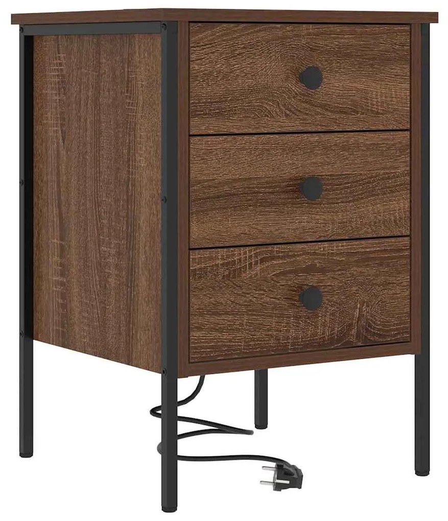 Éjjeli Szekrények 2 pcs barna tölgy 42 x 41 x 61 cm Faanyag