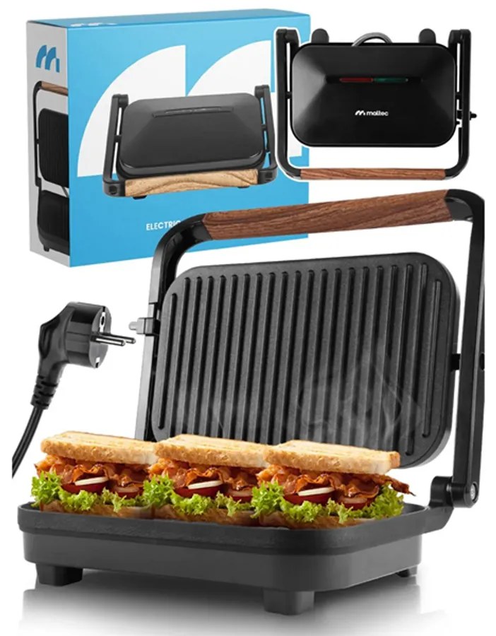 Kihúzható elektromos, kontakt grill szendvicssütő és Panini sütő, 1500W, SM1500W