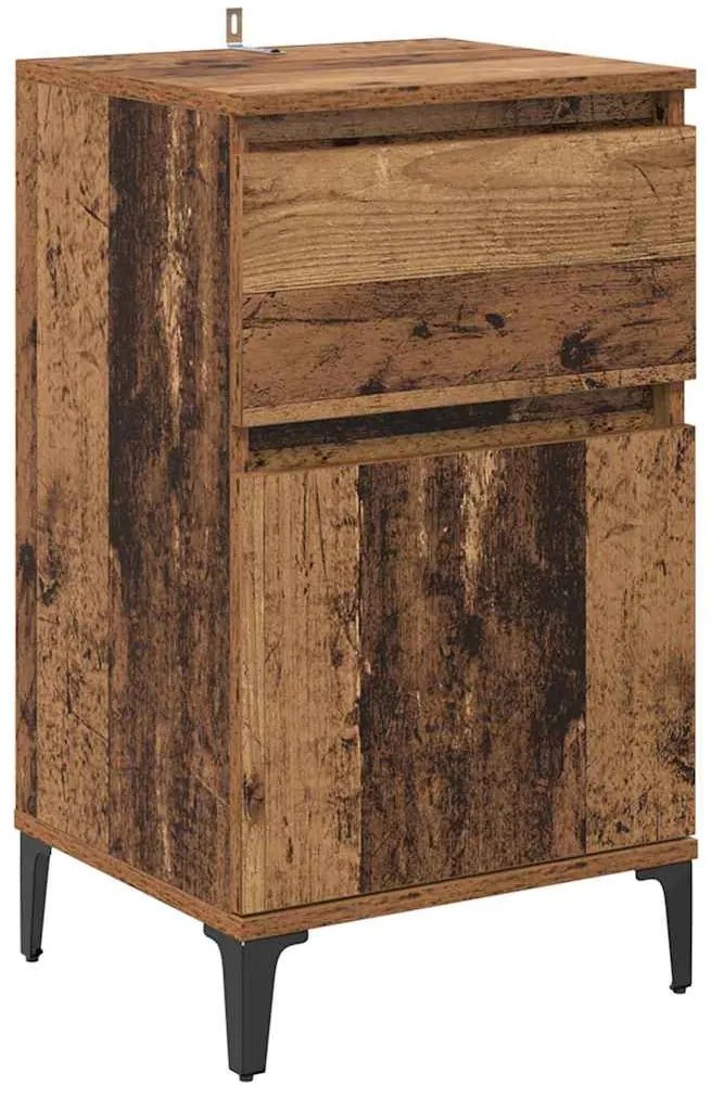 Éjjeliszekrény fiókkal 2 pcs Régi fa 40 x 35 x 70 cm Faanyag