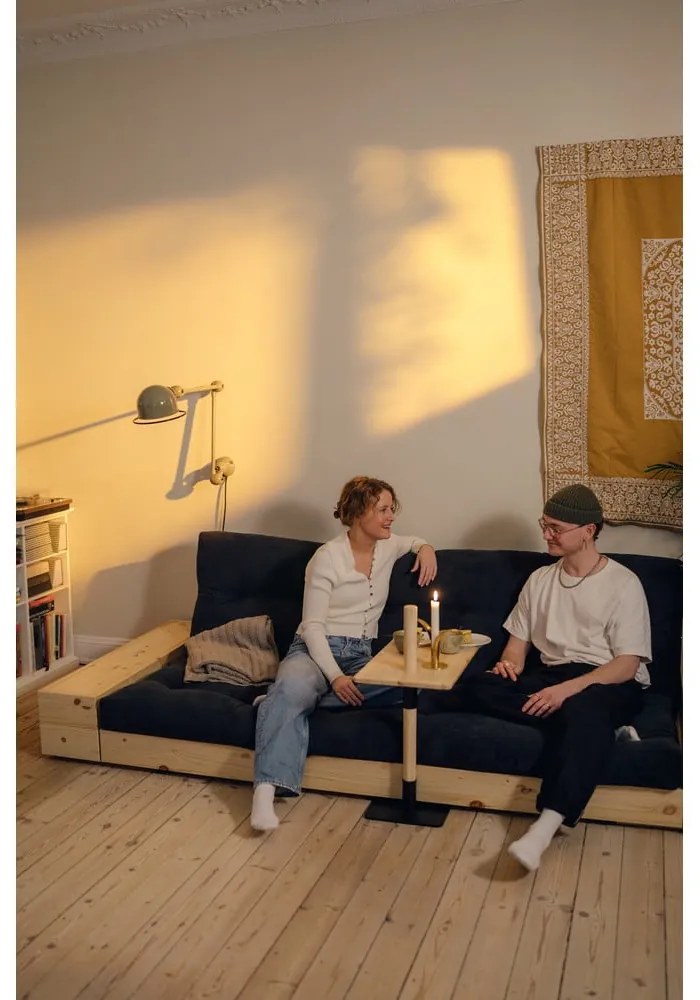 Fekete-antracitszürke kordbársony kinyitható kanapé 244 cm Base – Karup Design