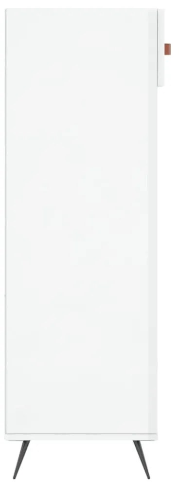 magasfényű fehér szerelt fa cipőszekrény 60 x 35 x 105 cm