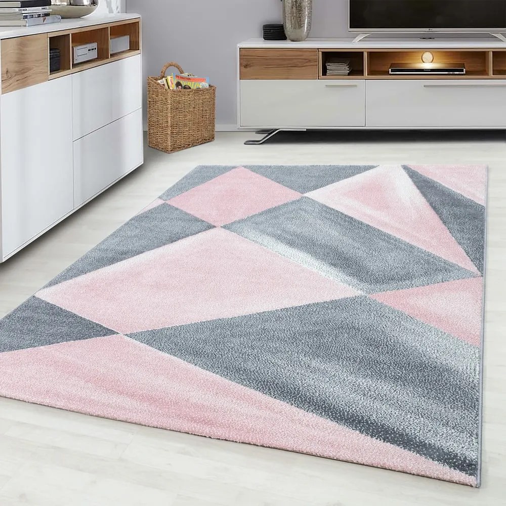 Rózsaszín-szürke futószőnyeg 80x250 cm Beta – Ayyildiz Carpets