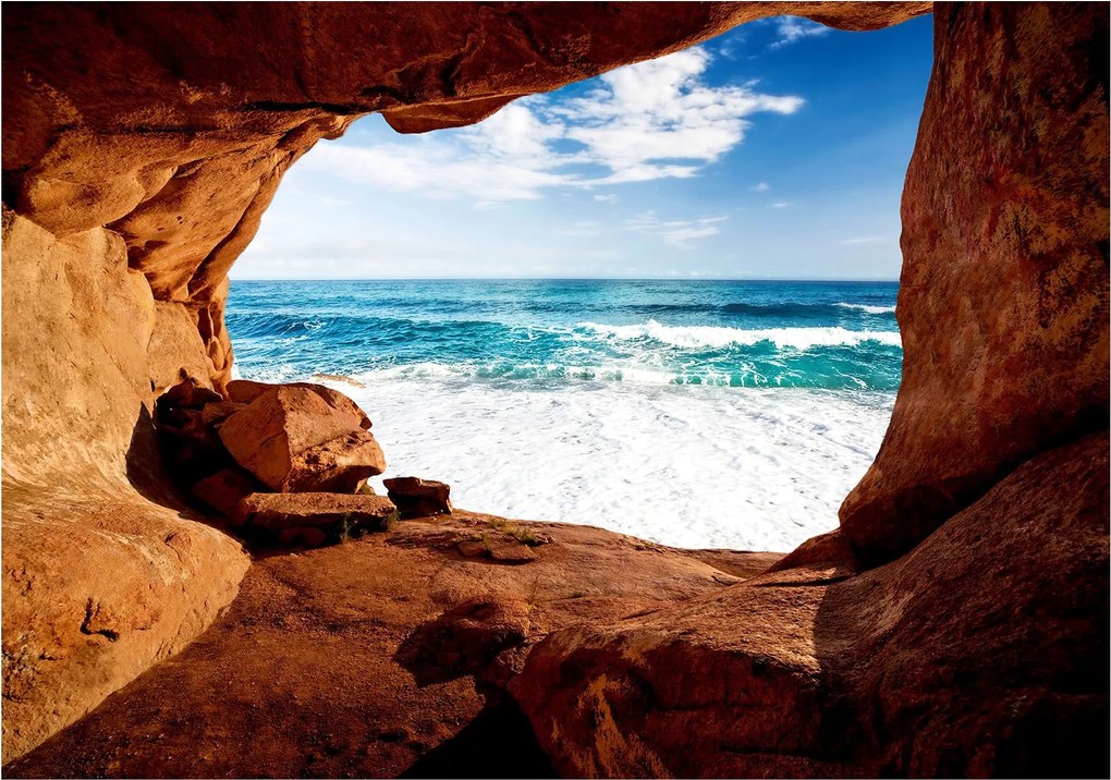 Fotótapéta Tájkép Tenger Óceán Barlang Panoráma Kék 250x175 +ragasztó