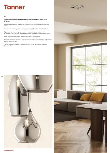 Redo 01-3190 - Csillár zsinóron TANNER 1xE14/28W/230V átm. 15 cm