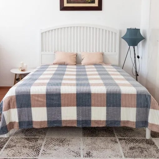Borocs Pasztell Pléd Takaró Kockás 200 x 230 cm