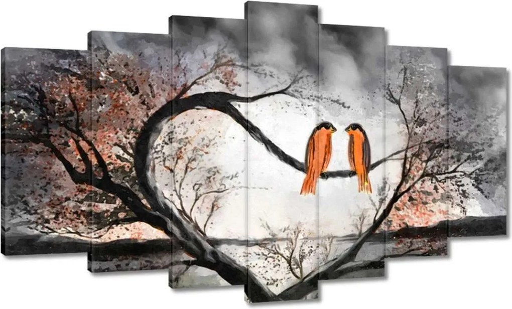 Vászonkép 140x80 Összefont fák Szerelem