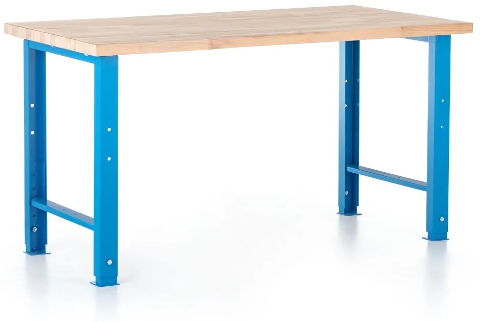 Állítható magasságú műhelyasztal Basic, 150 x 80 cm, kék - ral 5012