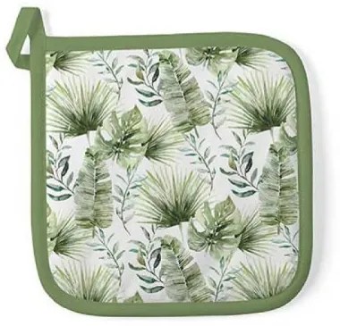 Jungle Leaves white edényalátét 20x20cm,100% pamut