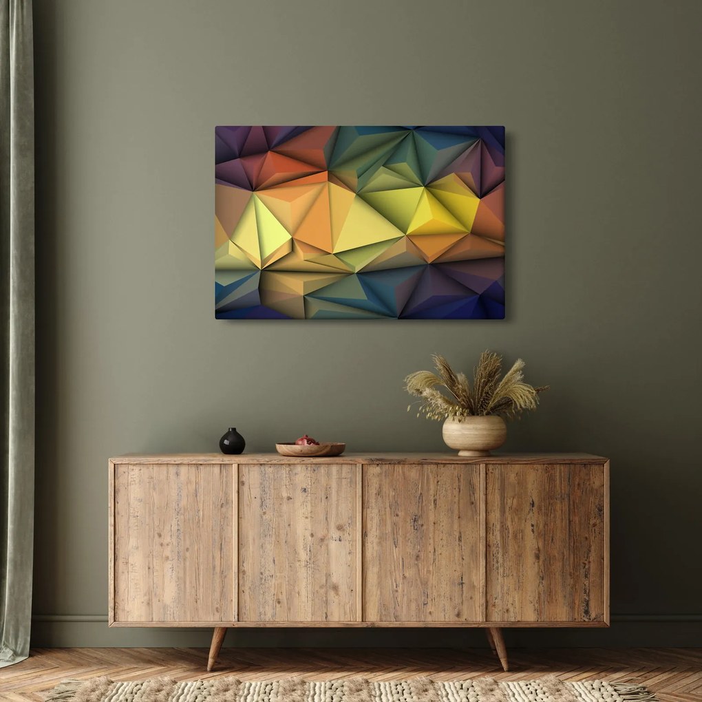 Kép - Sokszögű 3D absztrakció (90x60 cm)